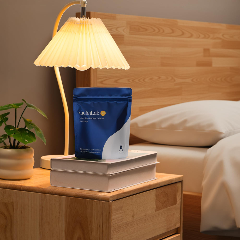 QuietLab N1 gummies adults relaxing before bed for easier nighttime rest.