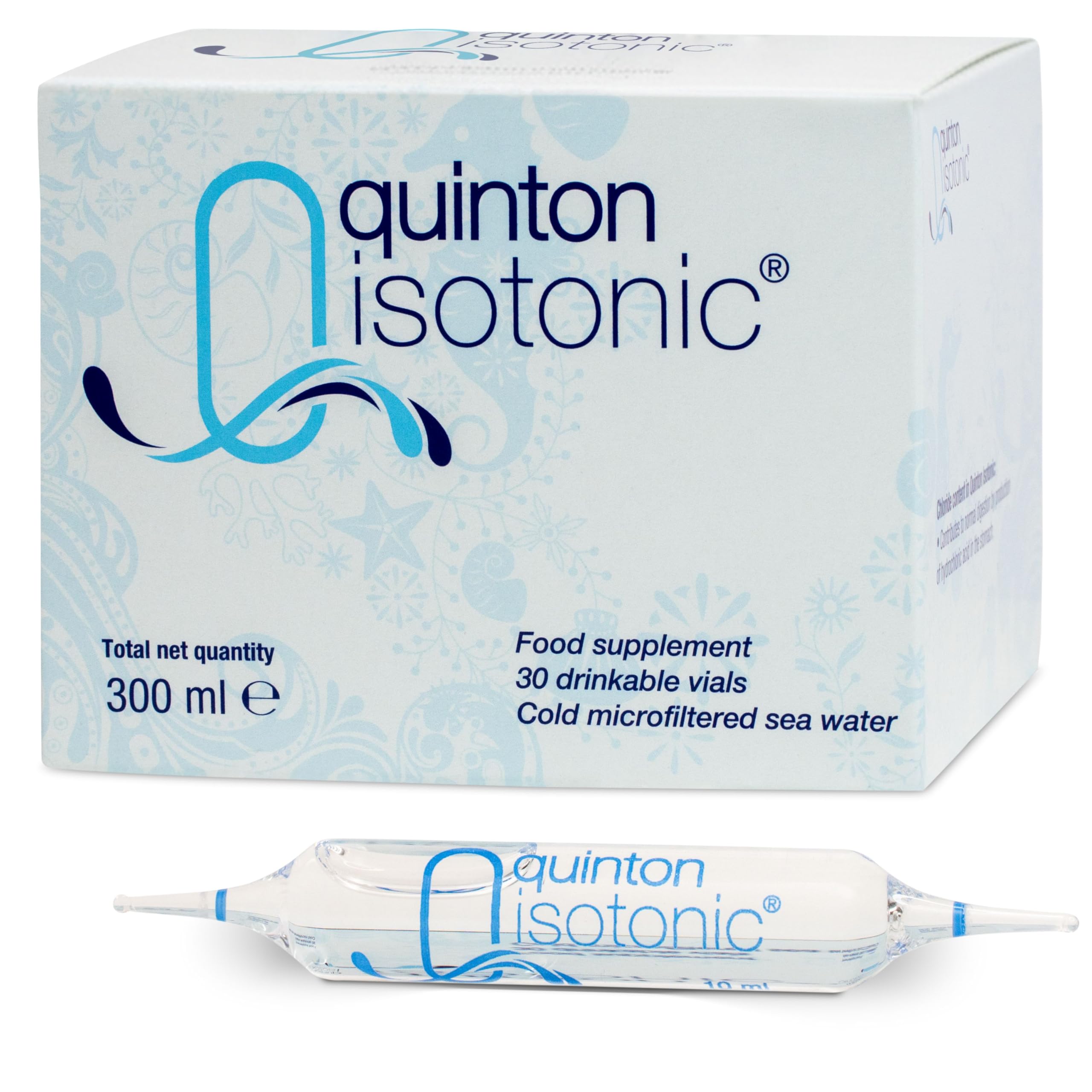 Unopened Quinton isotonic ampoules package for convenient daily use