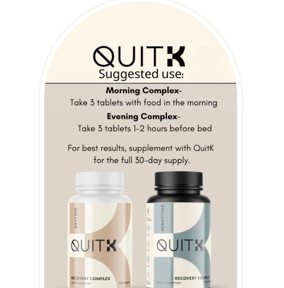 QuitK Recovery color palette bottle conveys a natural, plant-based wellness approach.
