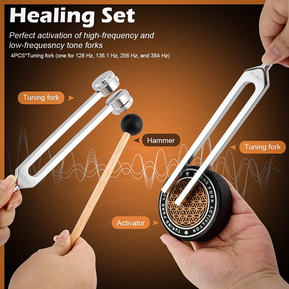 Quivorant 384Hz tuning fork ready for focused sound therapy sessions
