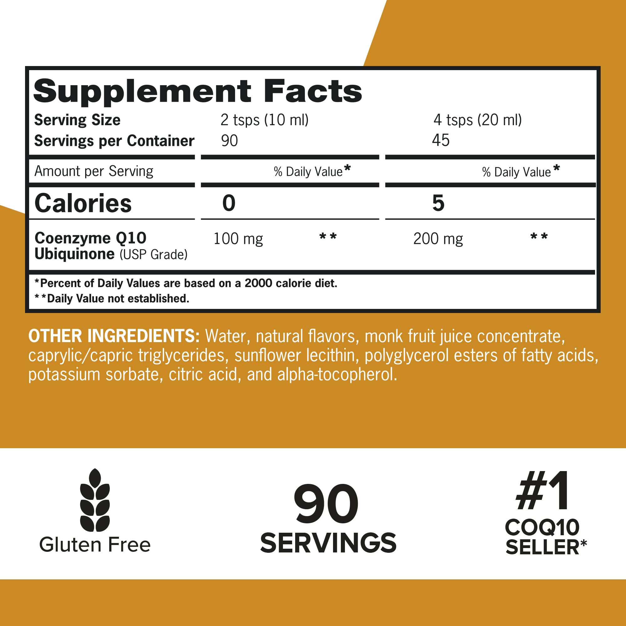 Qunol CoQ10 teaspoon dosing demonstrates simple 5 ml serving.
