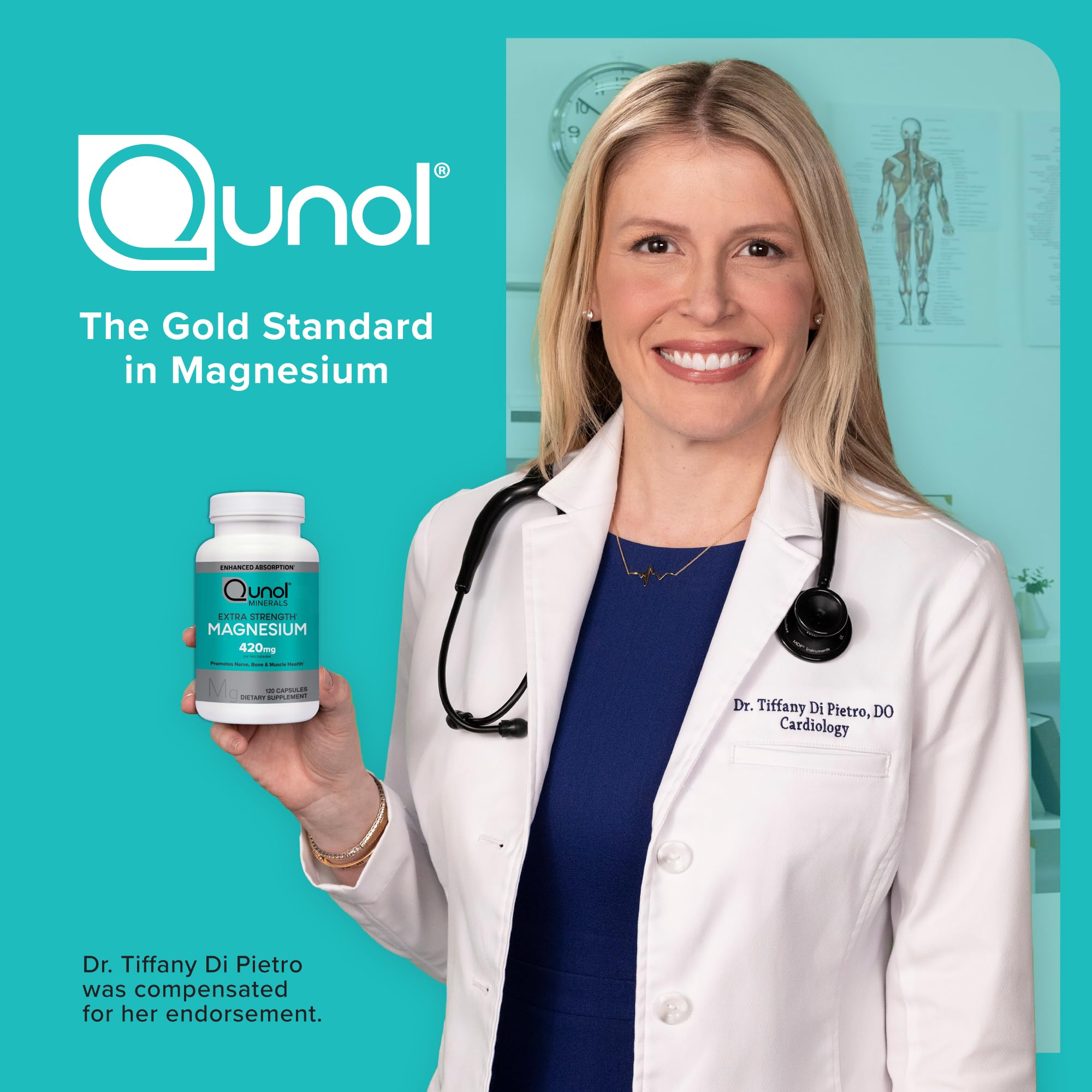 Lifestyle shot of a person taking Qunol Magnesium 420mg after a workout.