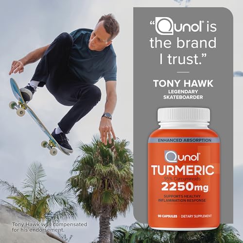 Qunol Turmeric dosage information panel emphasizes consistent intake.