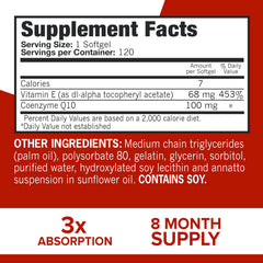 Qunol Ultra CoQ10 patented formulation graphic illustrates water and fat solubility.