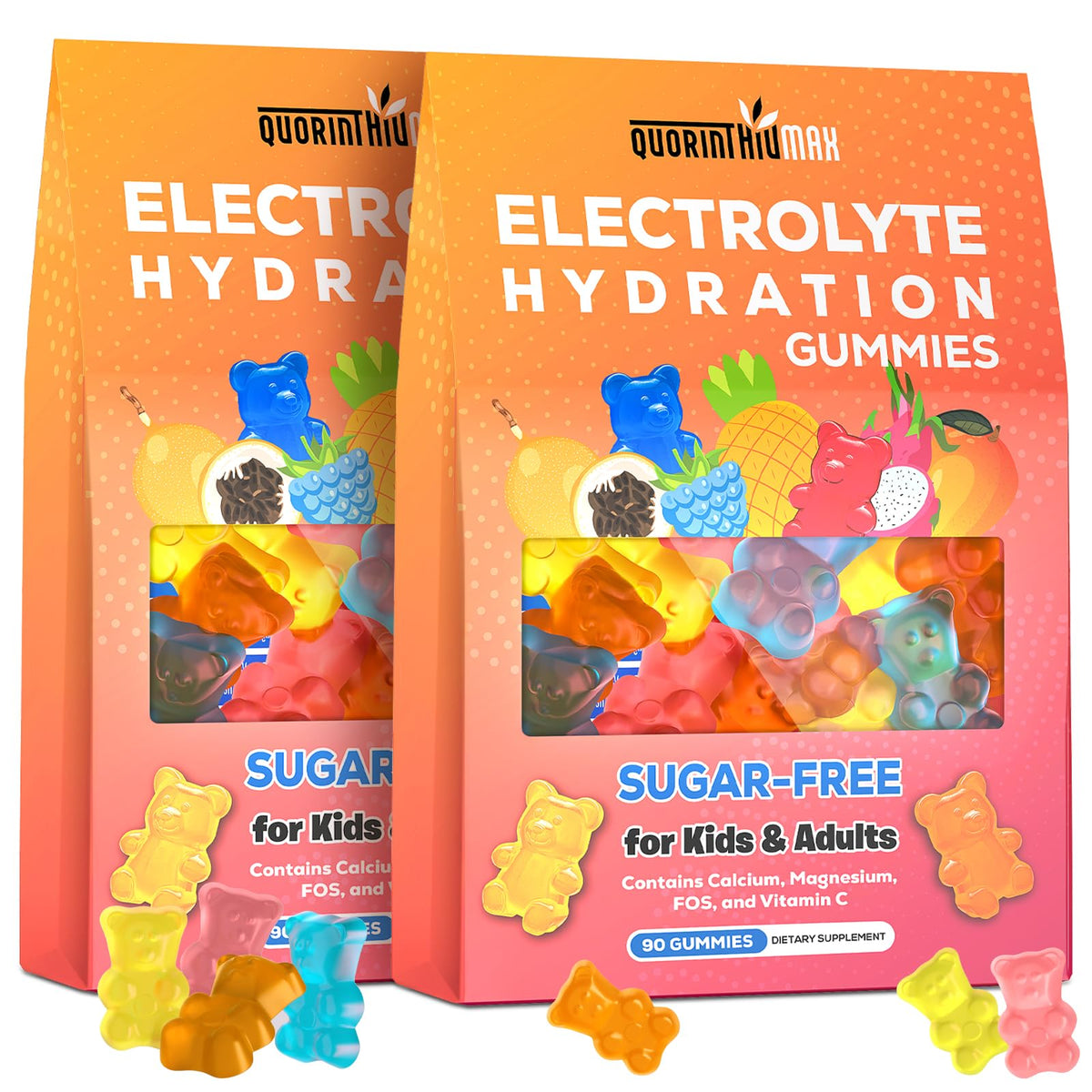 Quorinthiumax Electrolyte Gummies Blue Raspberry for quick hydration during workouts.