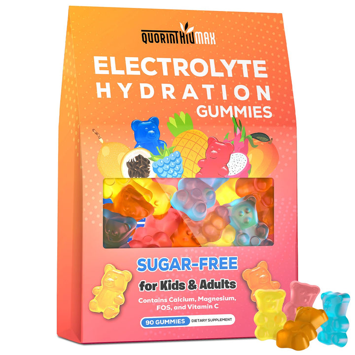 Quorinthiumax Electrolyte Gummies blue raspberry for fast on-the-go hydration and flavor.