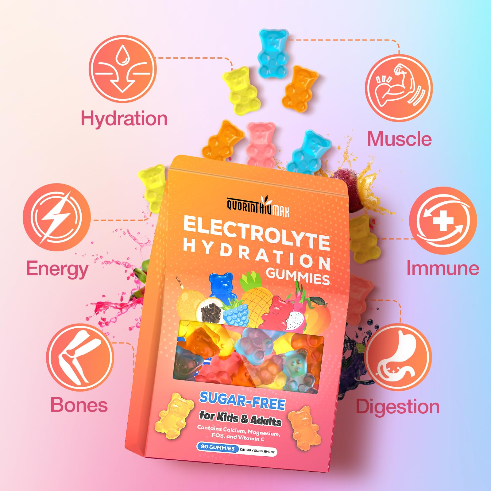 Quorinthiumax Electrolyte Gummies dragon fruit for active days and tasty electrolyte intake.