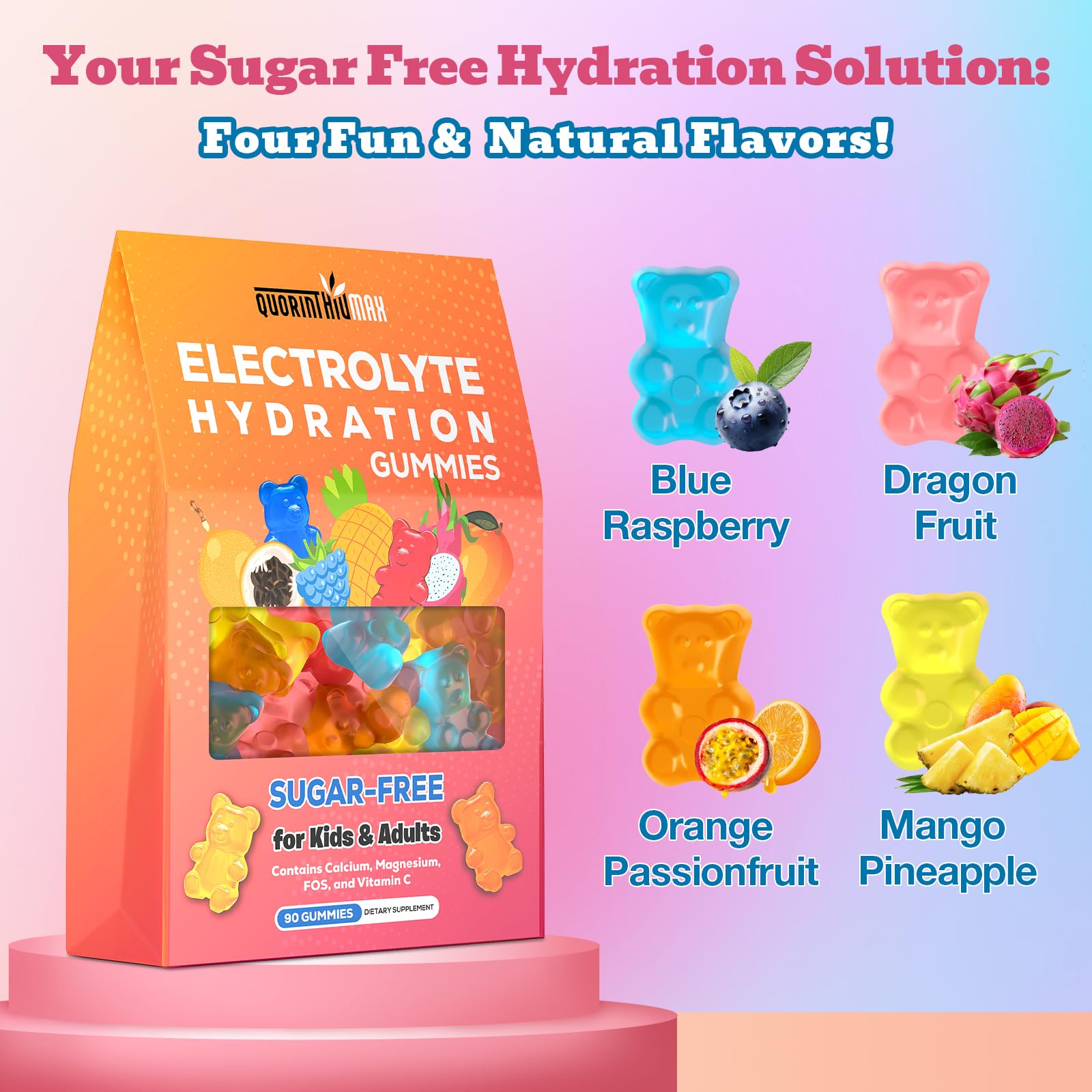 Quorinthiumax Mango Pineapple Gummies make hydration enjoyable after runs.