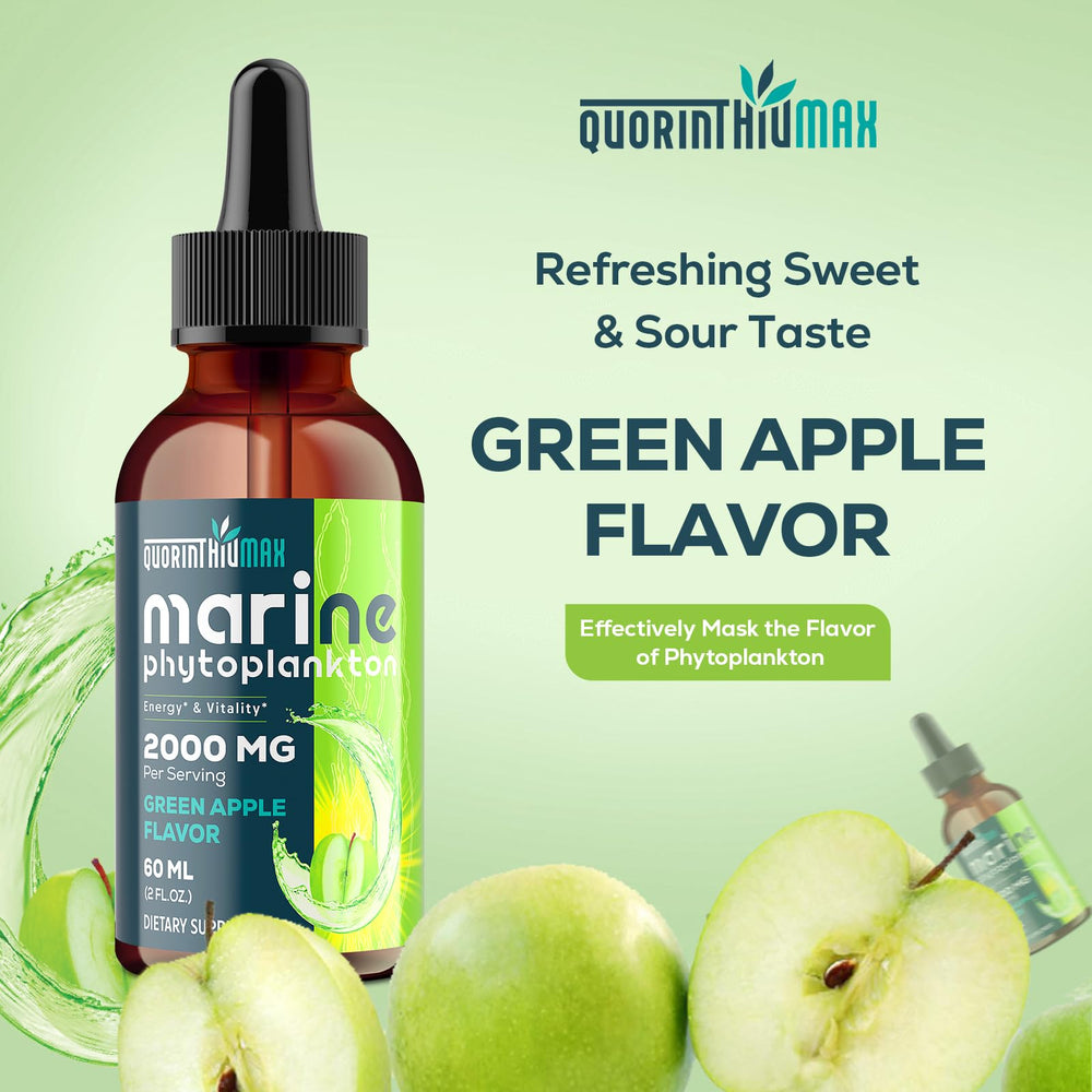 Packaging display of Quorinthiumax marine phytoplankton drops