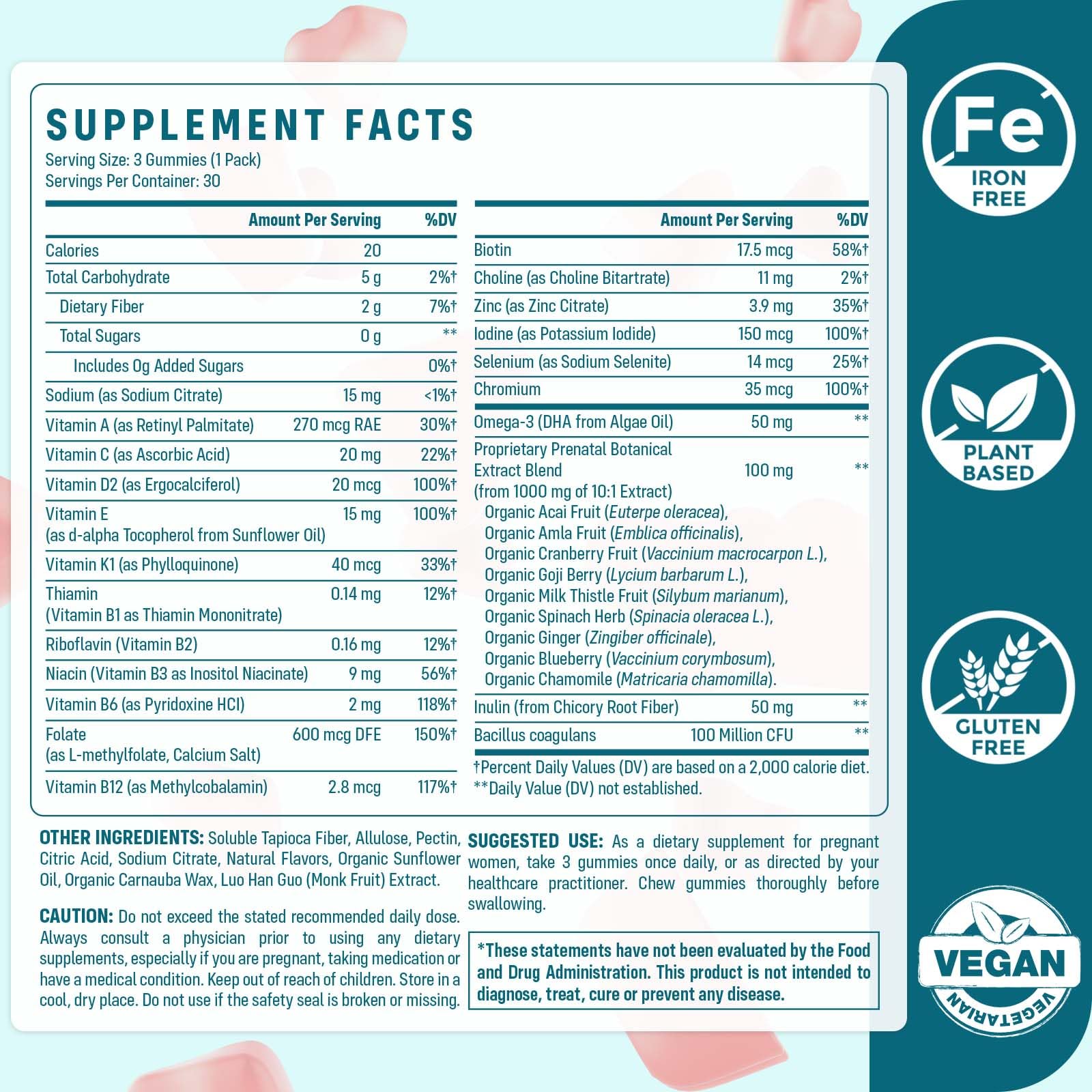 Quorinthiumax Prenatal Gummies with ginger for morning sickness comfort.