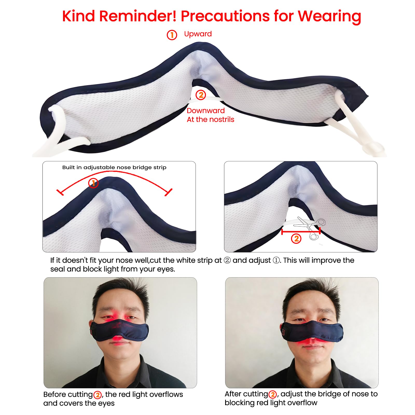 QUSD heated nasal mask with skin friendly fabric for cold weather