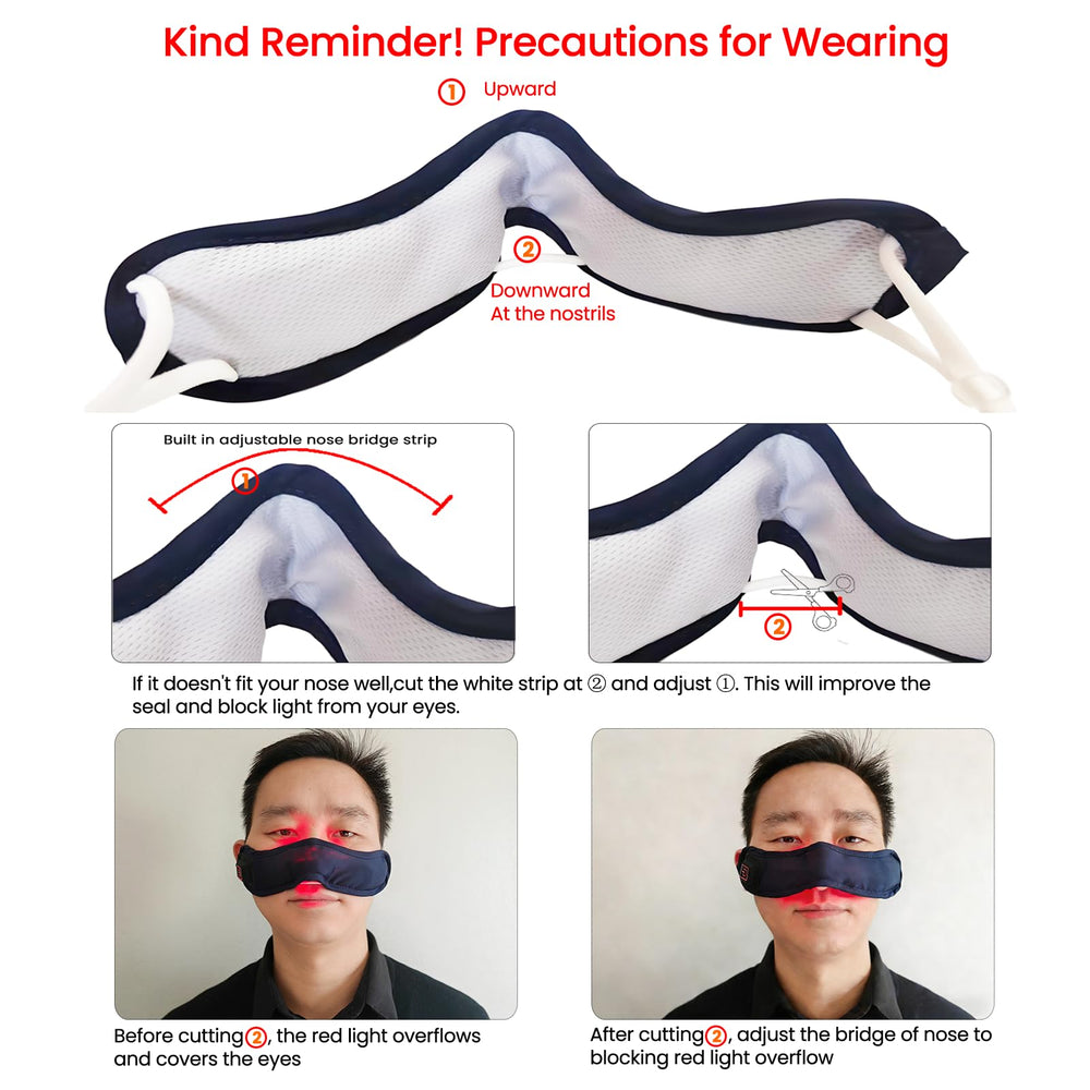 QUSD heated nasal mask with skin friendly fabric for cold weather