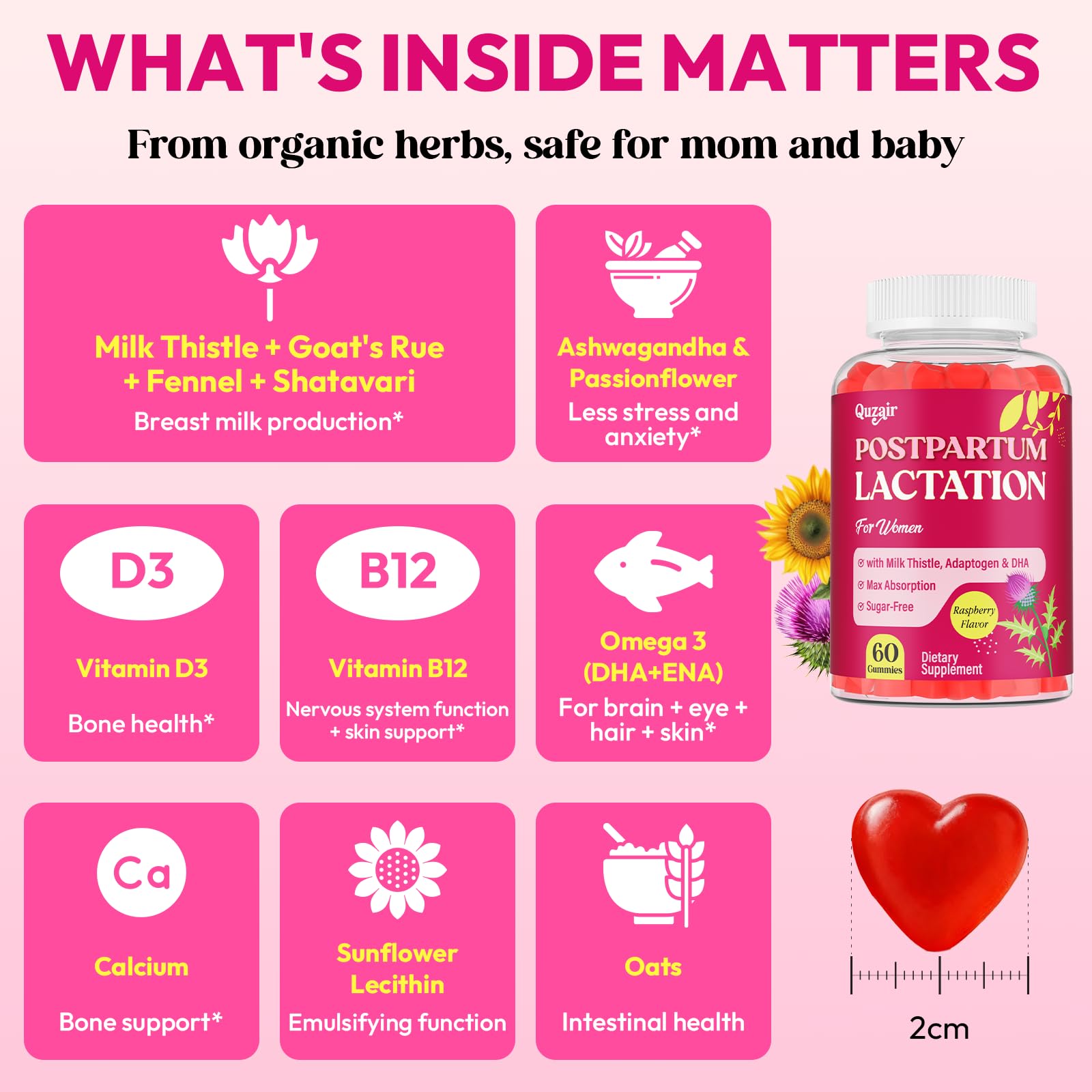 Quzair ashwagandha passionflower calm gummies support emotional balance