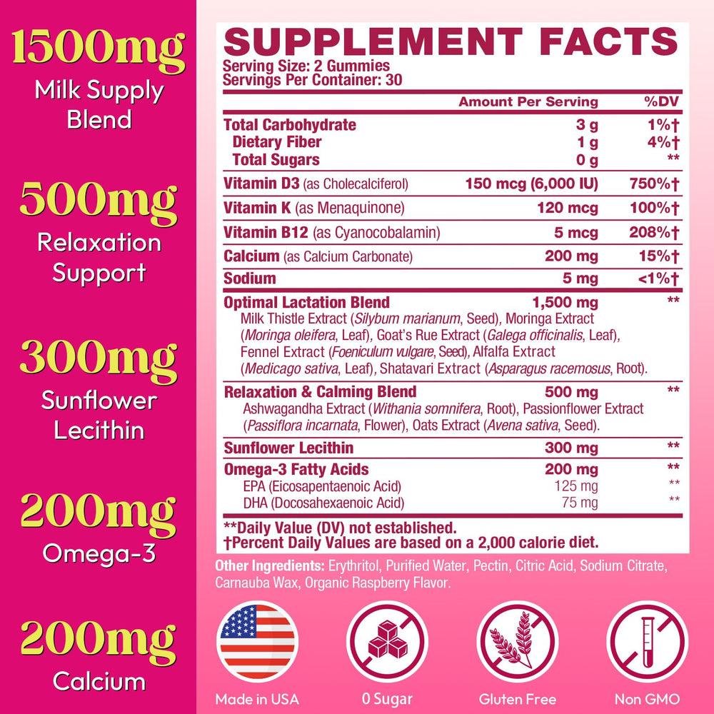 Quzair lactation gummies pack offers convenient on-the-go breastfeeding support