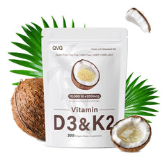 QVQ 300-pcs D3 K2 softgels bottle supports daily calcium absorption