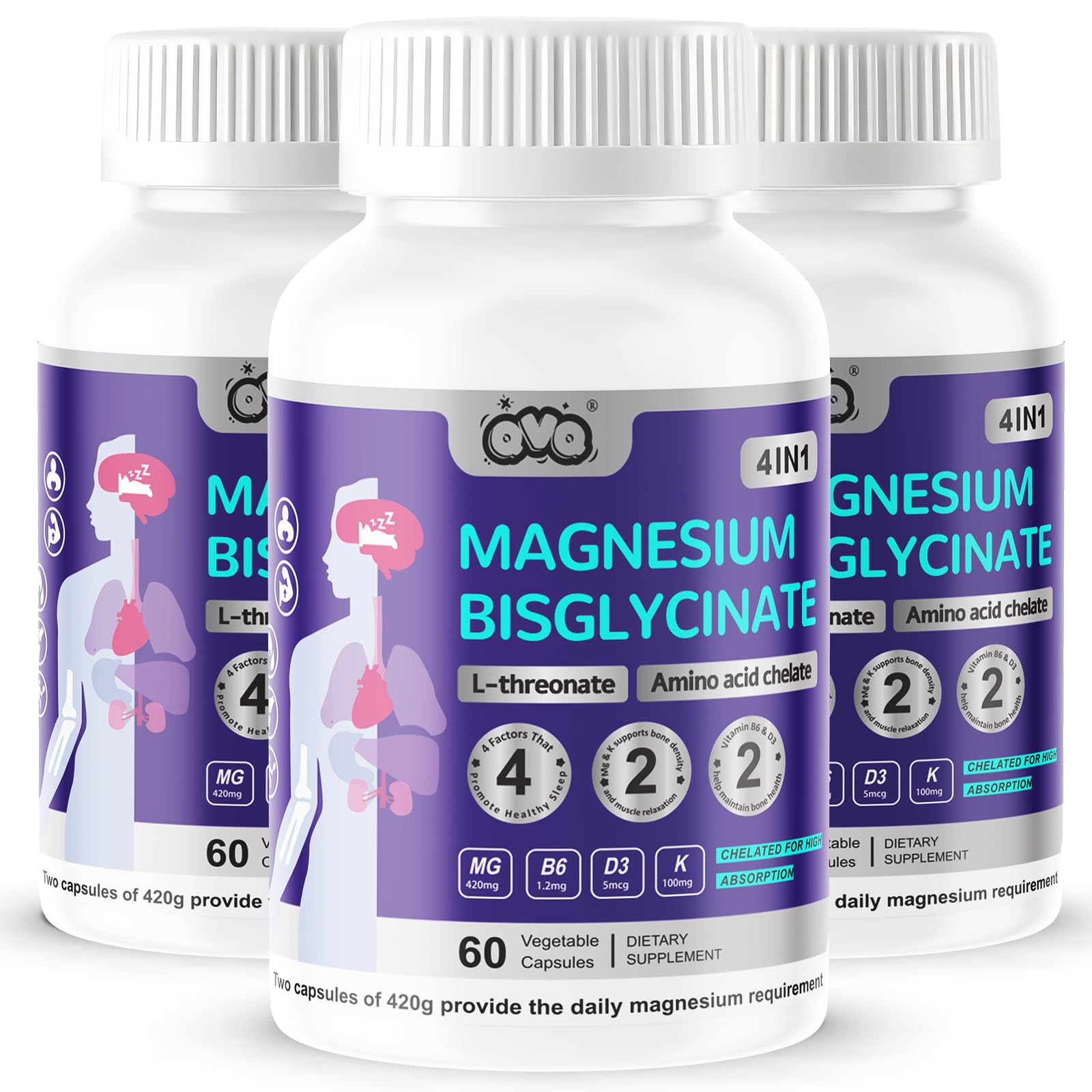 QVQ Magnesium Complex capsules for high absorption and daily support