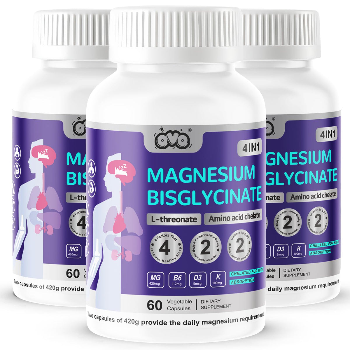 QVQ Magnesium Complex capsules for high absorption and daily support