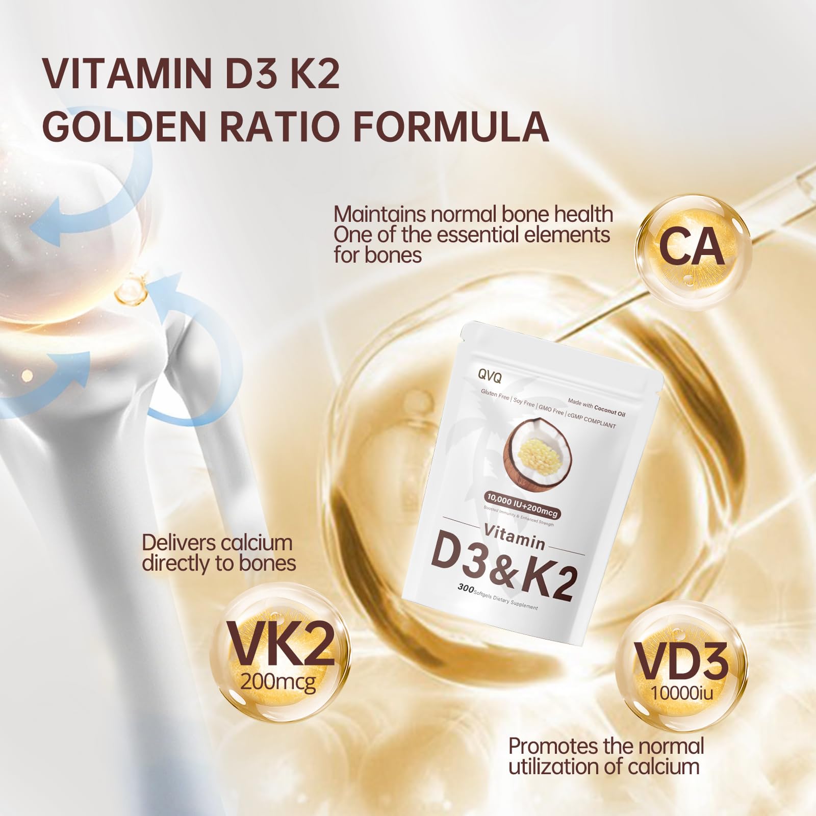 QVQ vegan non-GMO softgels package promotes clean nutrition