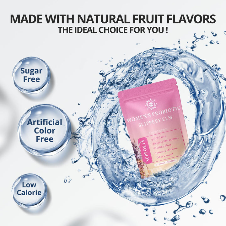 QVQ Womens Probiotic Slippery Elm Gummies closeup of pineapple flavor