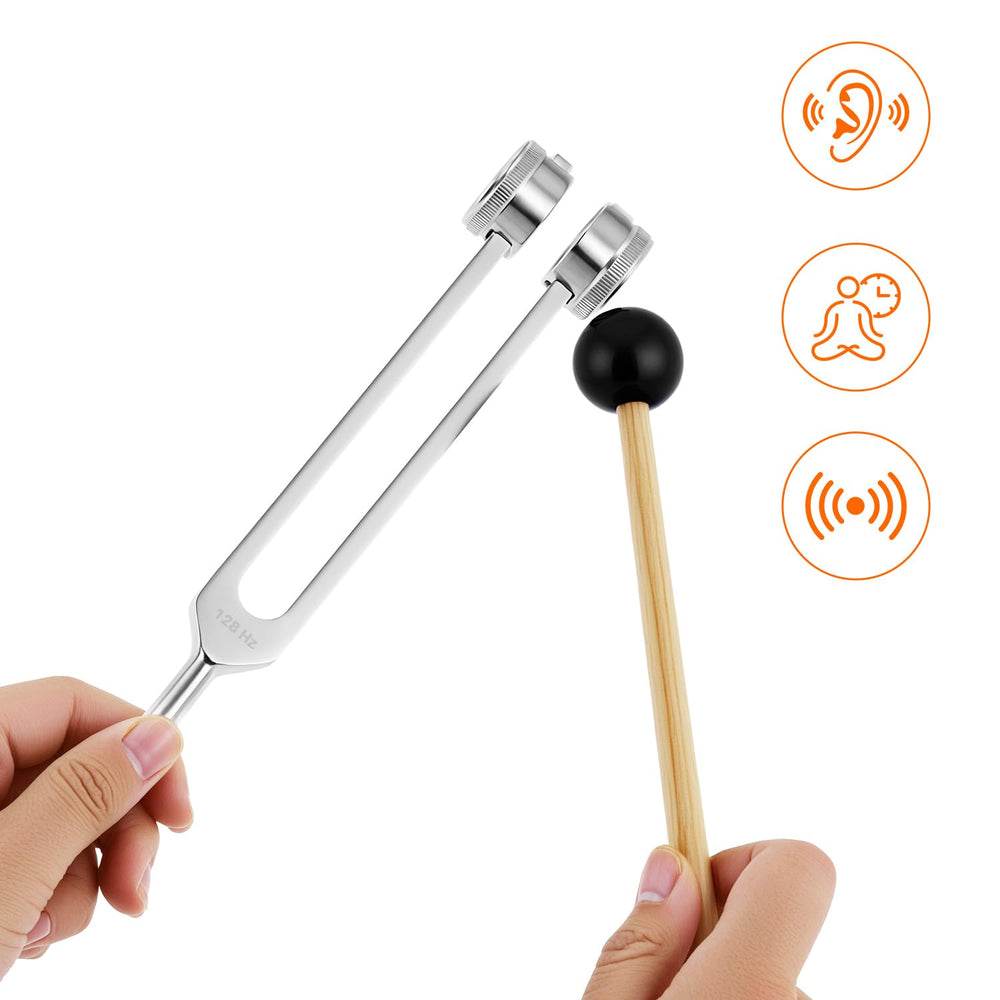 QWORK tuning fork 512hz close-up for high-frequency calm during mindfulness