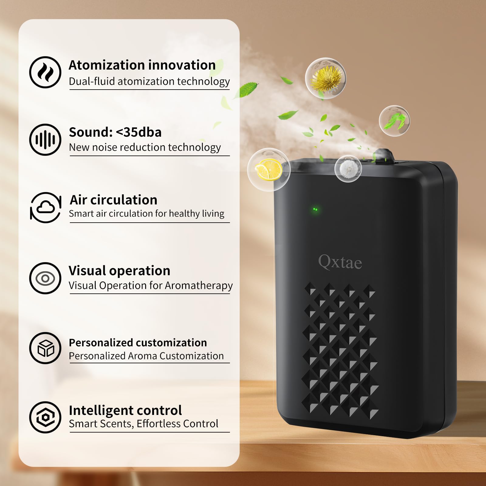 Qxtae indicator light shows status during setup and operation.