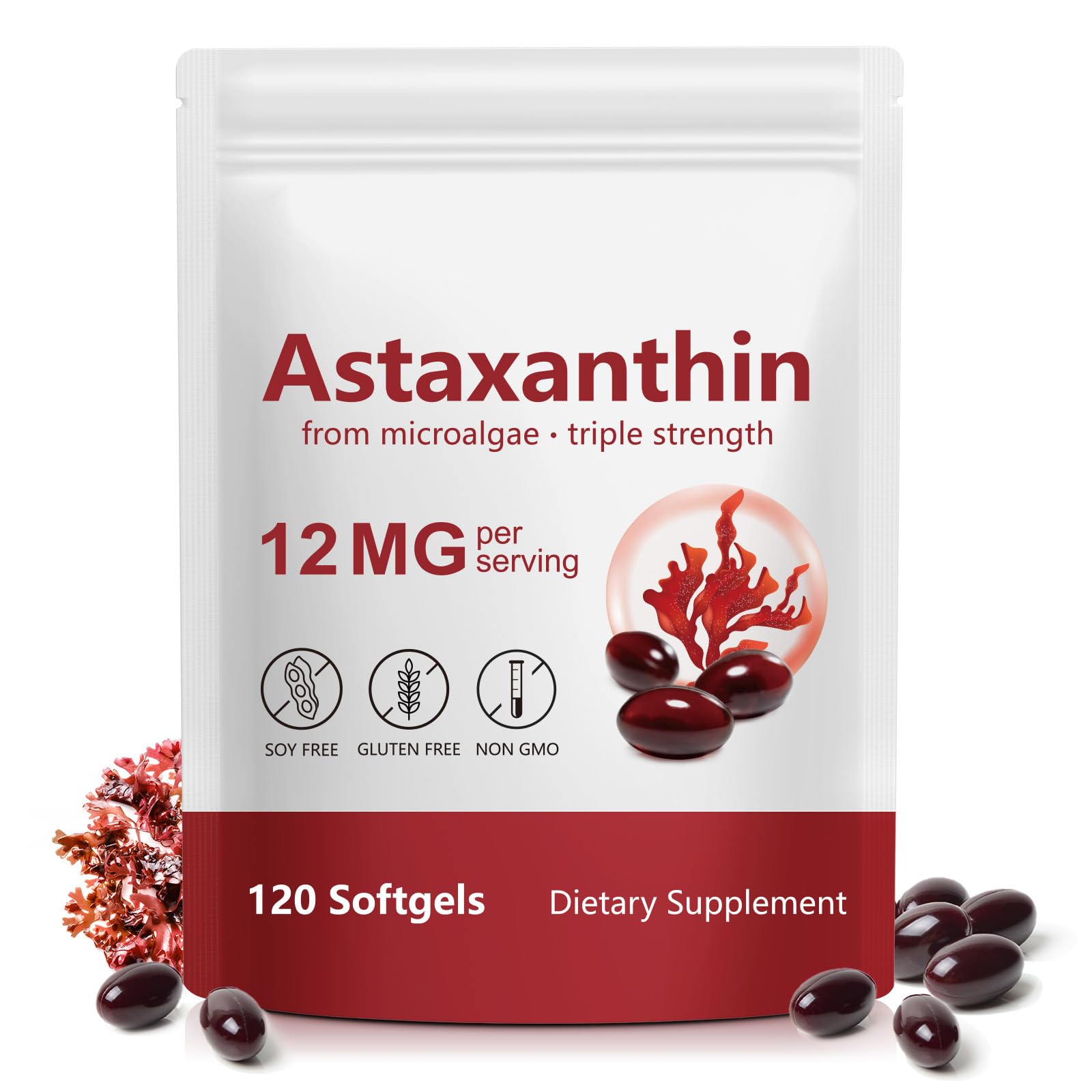 QYCOTXYR Astaxanthin bottle cap close-up highlighting antioxidant support