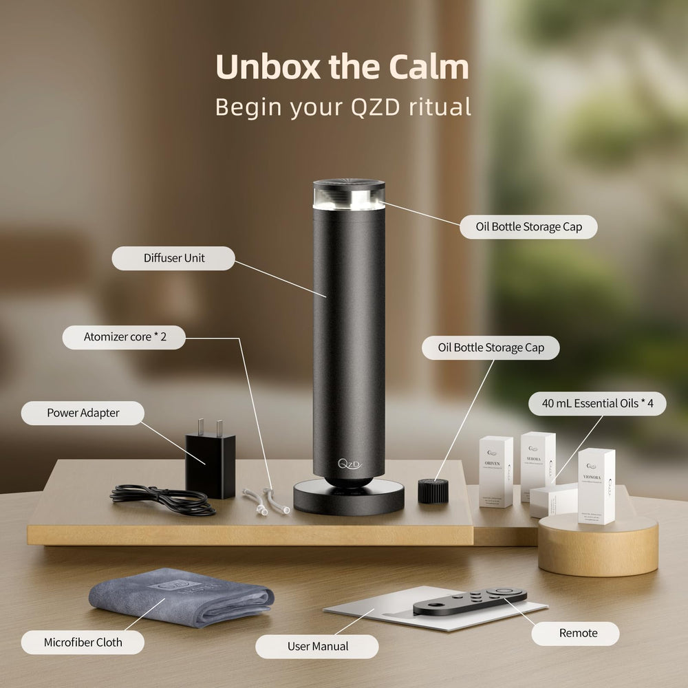 QZD A5 oils 4x40ml highlight luxurious fragrance options for the diffuser.