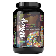 R+D Body Pure Whey Isolate Fruity Cereal bottle for post-workout refuel