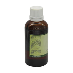 R V Essential Nirgundi oil label close-up highlighting purity and cold-pressed quality