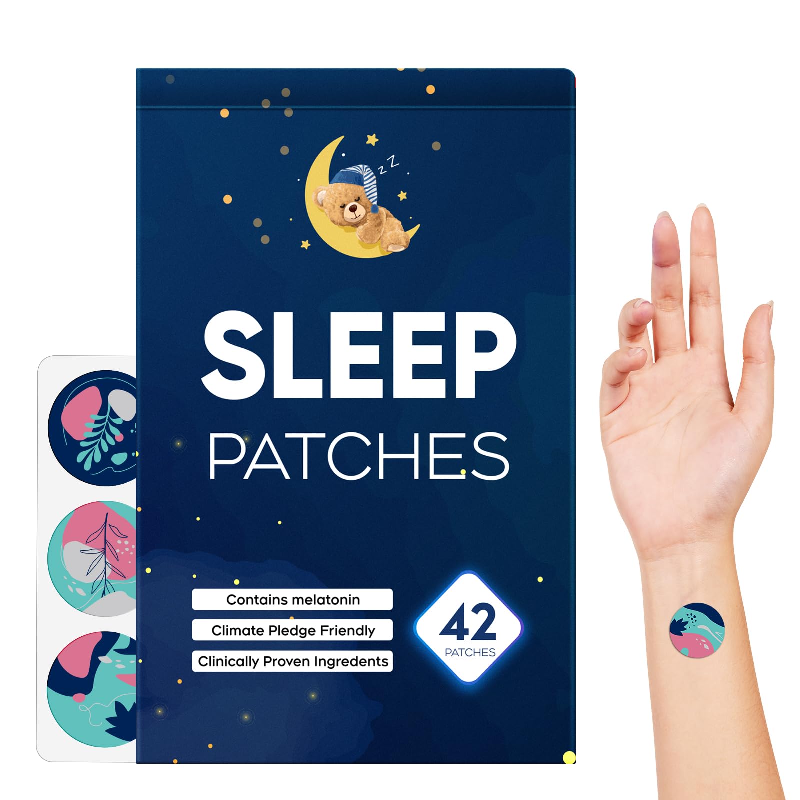 RAAYAM Sleep Patch applied to arm for overnight use