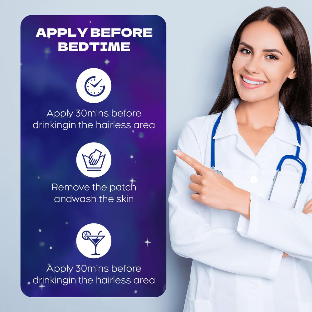 RAAYAM sleep patch applied to clean skin before bed.