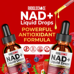 Label on Radical Recharge NAD+ Drops highlighting key ingredients