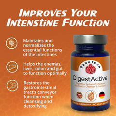 RaDoTech DigestActive packaging display on shelf signaling an easy health routine.
