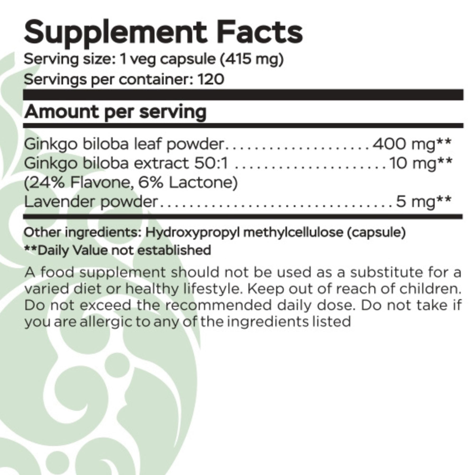 RaDoTech Ginkgo Biloba leaves emphasize natural origins and plant based science.
