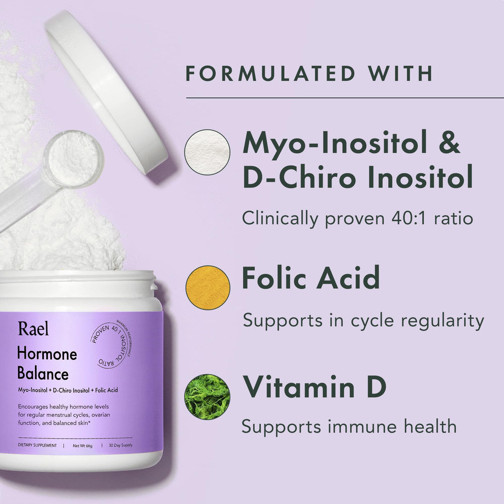 Rael Hormone Balance powder dissolving – quick mix into any drink.