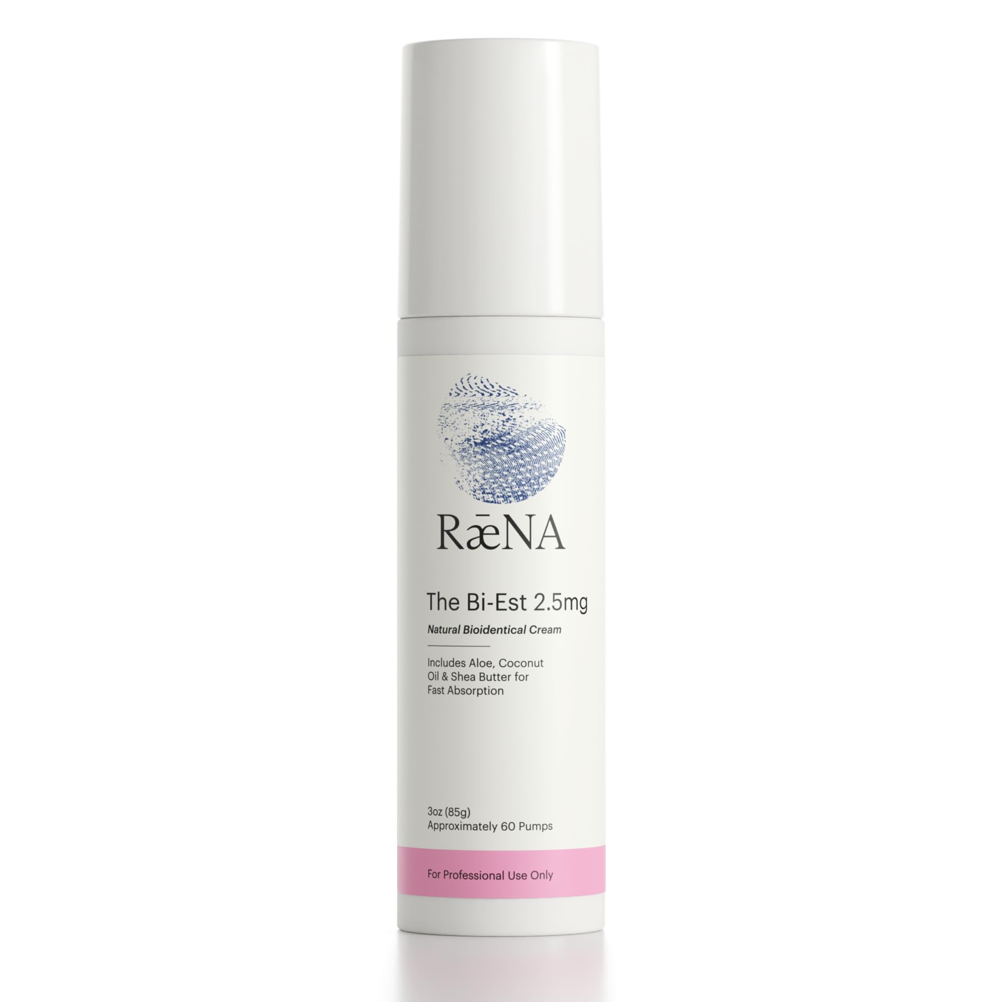 Raena Bi-Est 2.5mg cream in pump dispenser for easy daily use
