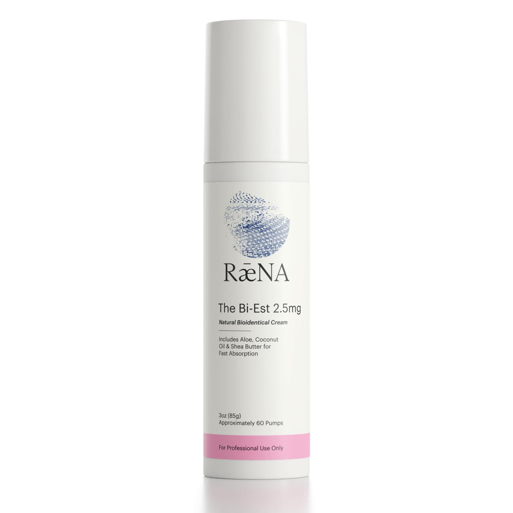 Raena Bi-Est 2.5mg cream in pump dispenser for easy daily use