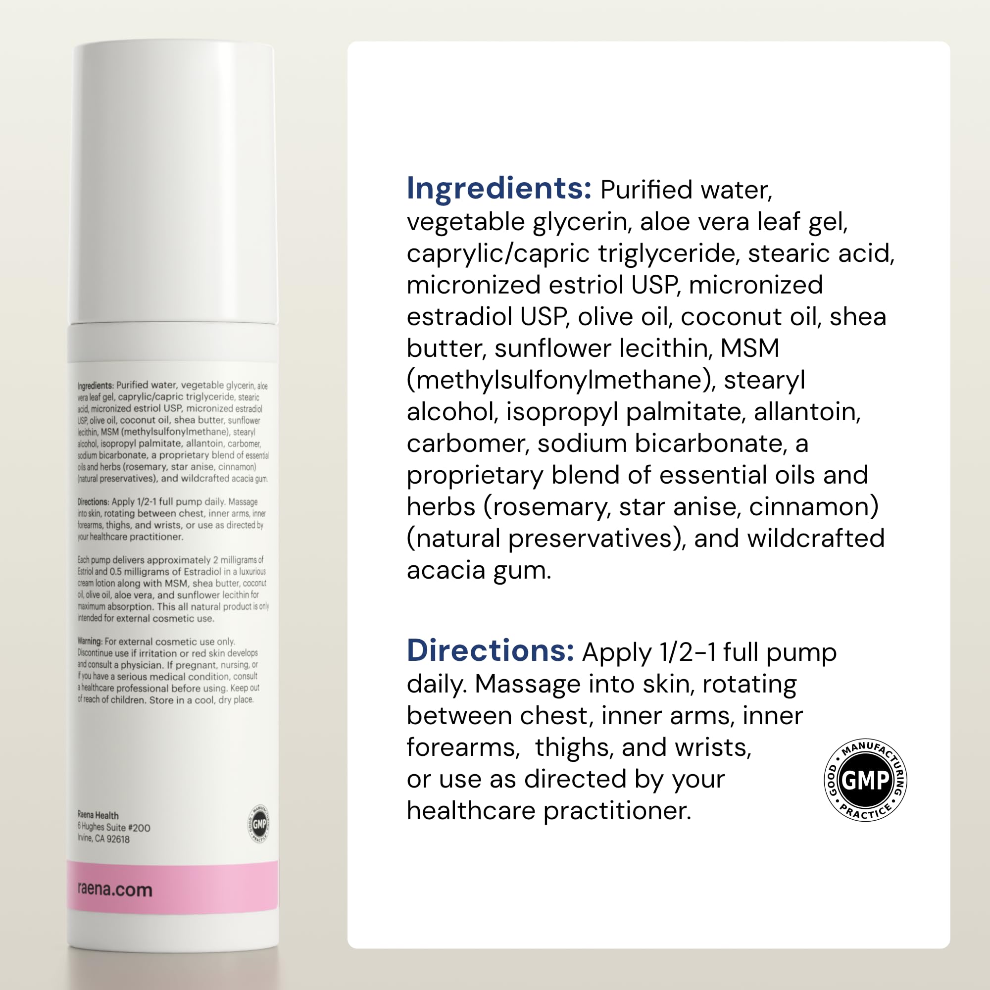 Raena cream texture is smooth and lightweight for comfortable application