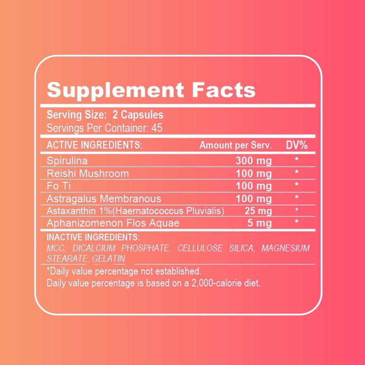 Rahni Stem Cells daily dosage guide promotes two-capsule consistency.