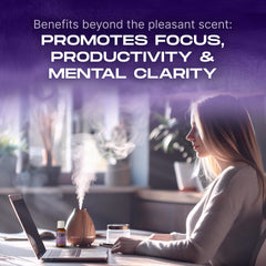 Rain Aroma Focus Clarity diffuser oil bottle promotes mental clarity and stress relief.