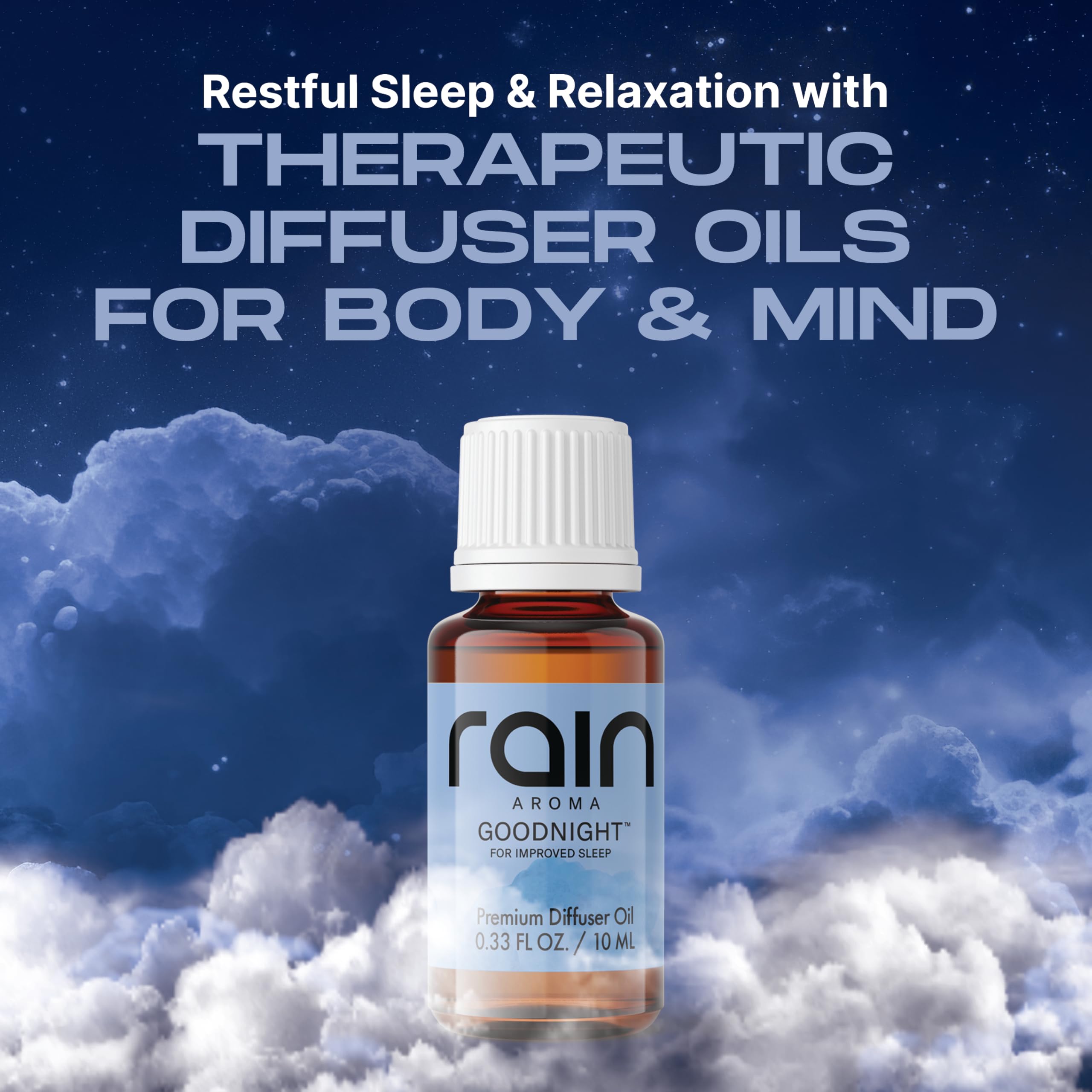 Rain Aroma Goodnight travel-friendly bottle for on-the-go relaxation