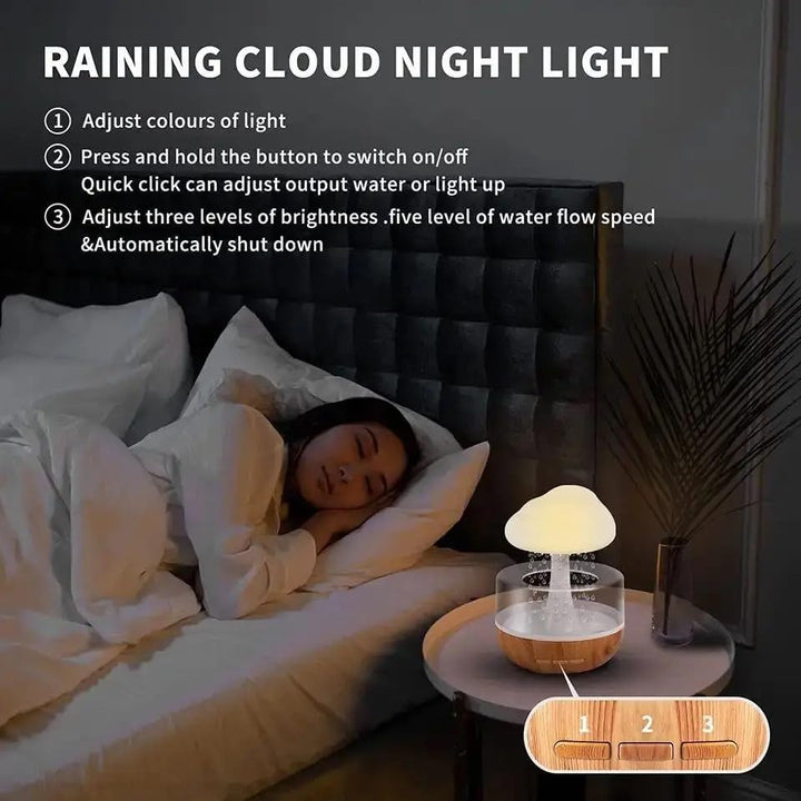 Rain Cloud night-light enhances evenings with soft color-changing illumination