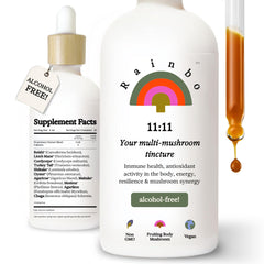 Rainbo 11:11 tincture bottle ready for daily immune support.