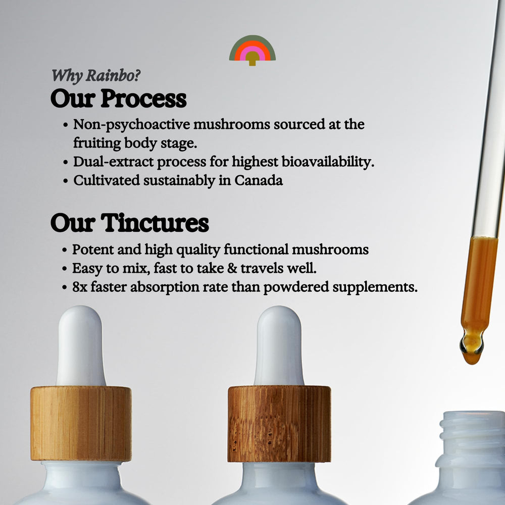 Rainbo liquid tincture paired with morning coffee ritual