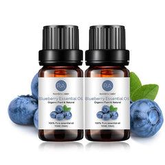 RAINBOW ABBY Blueberry essential oil two-pack bottle for diffusing and skincare.