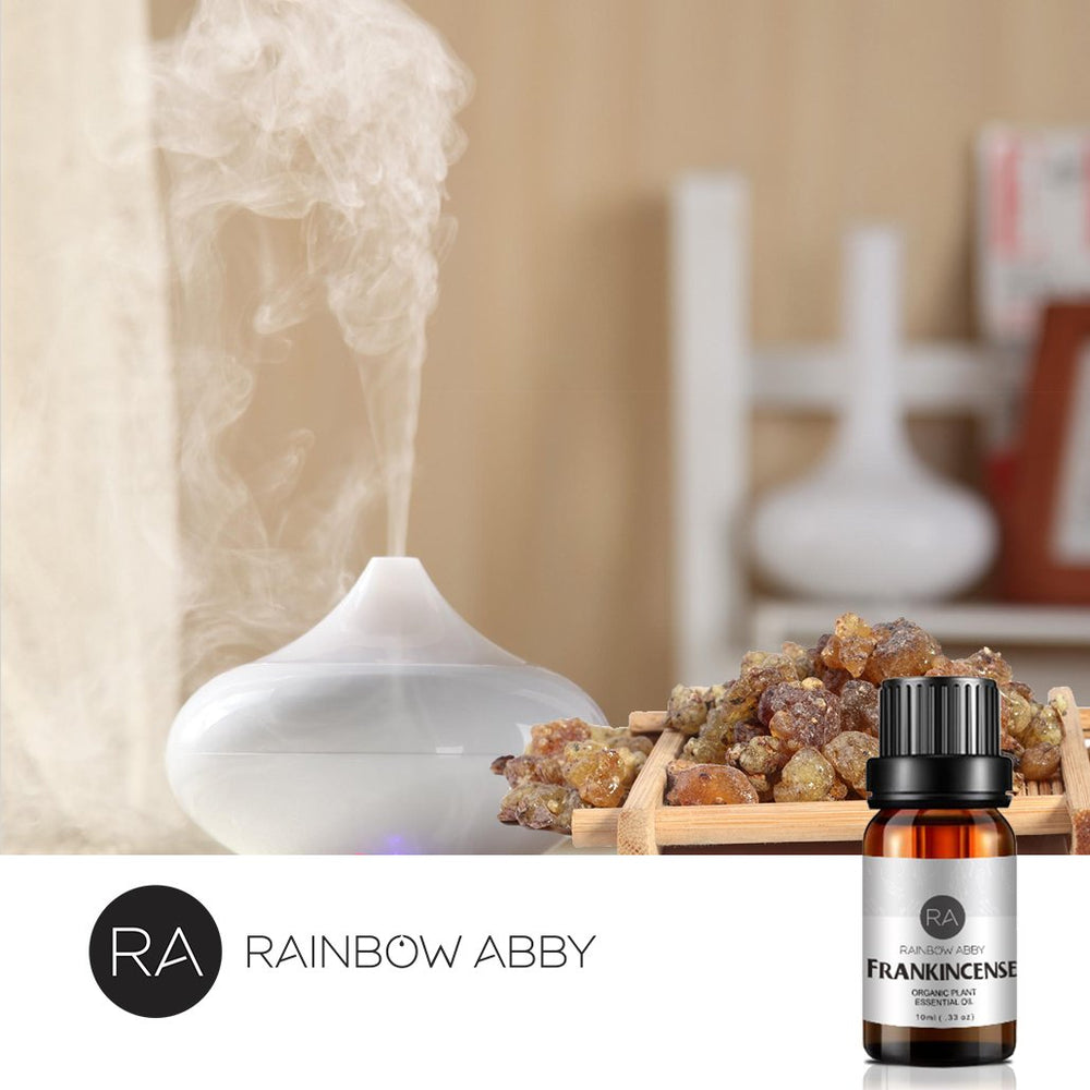 Rainbow Abby frankincense oil in bath for relaxing immersion.