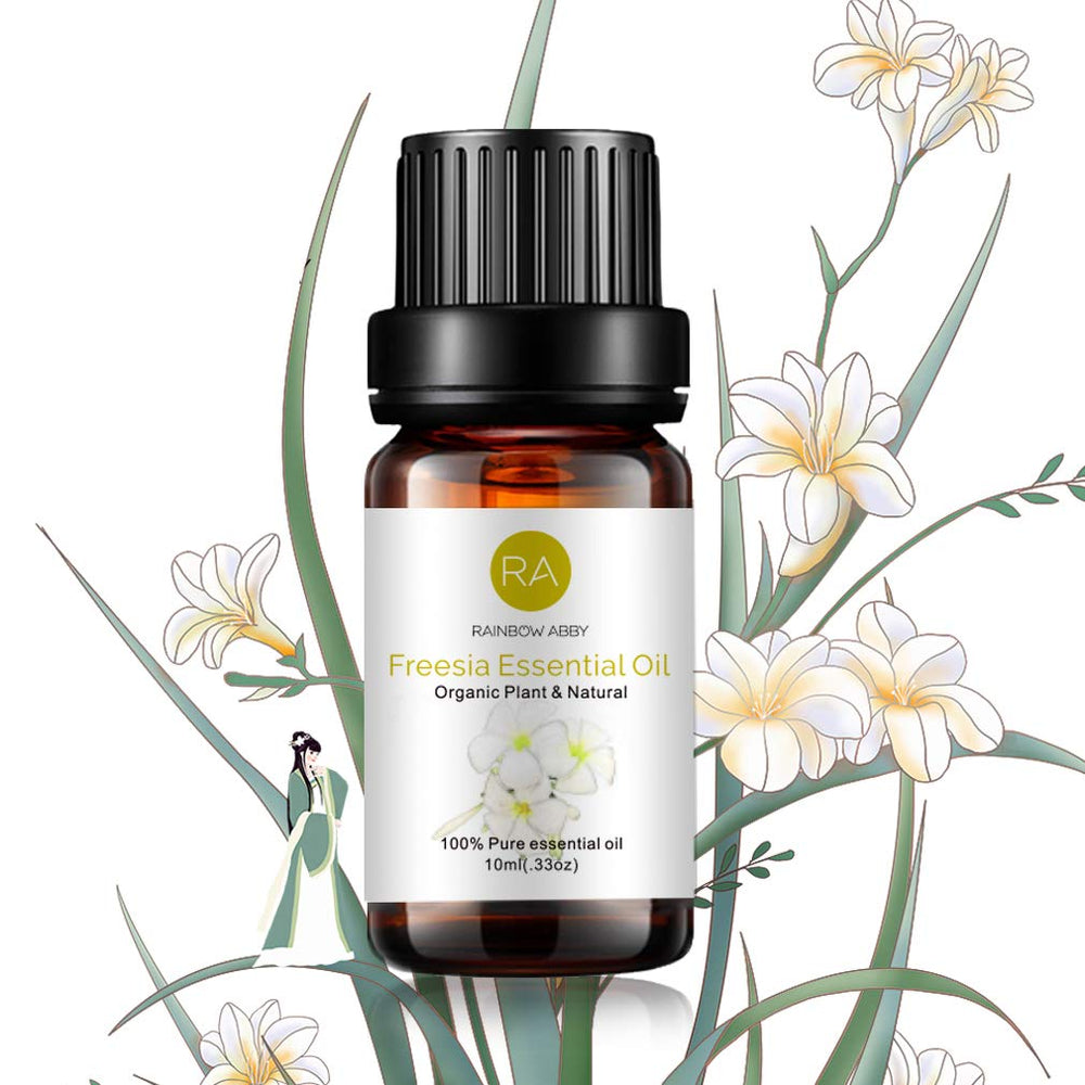 Rainbow Abby Freesia essential oil bottle ready for diffusion and aromatherapy