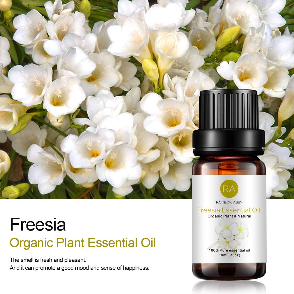 Rainbow Abby Freesia oil drop showcases premium extraction and aroma