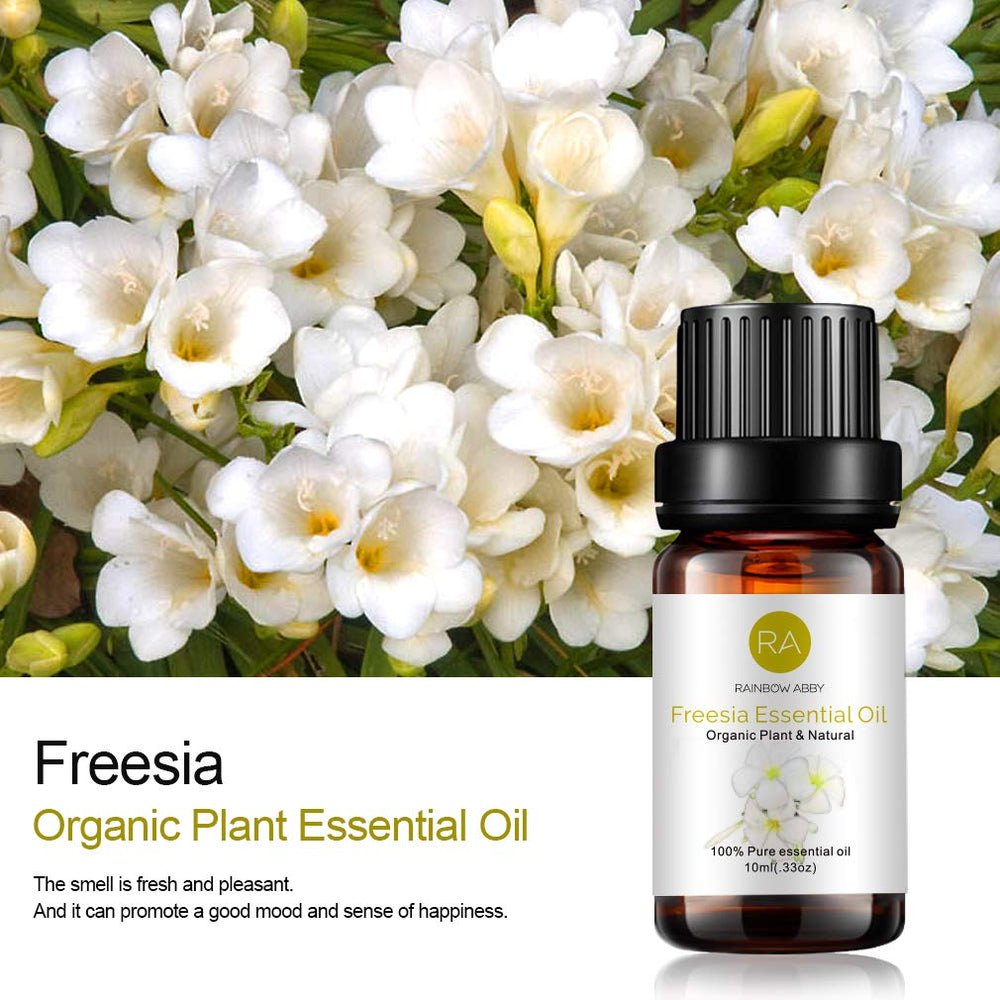 Rainbow Abby Freesia oil drop showcases premium extraction and aroma