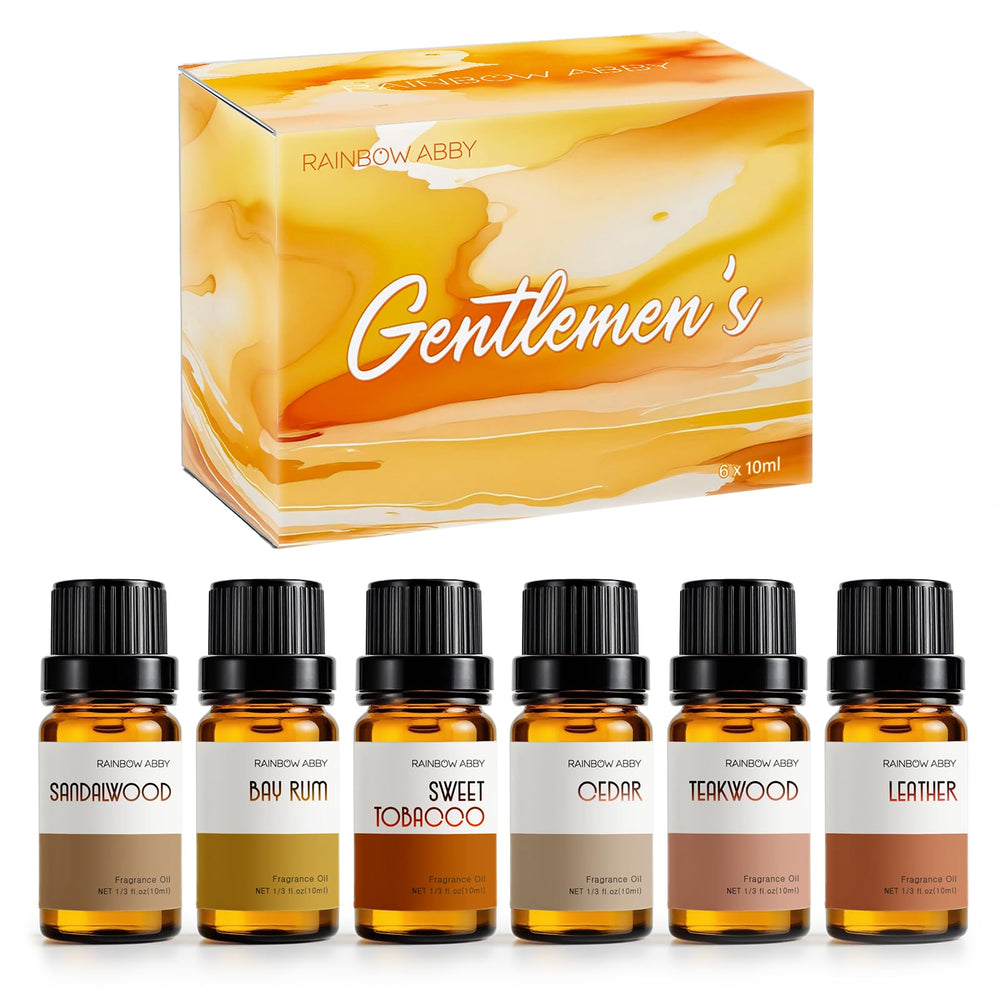 Rainbow Abby Gentlemen's Leather bottle 10ml adds timeless aroma to candles.
